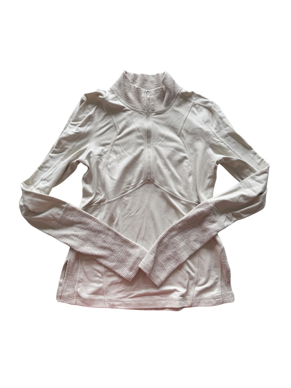 Free People Cream Quarter-Zip Performance Pullover